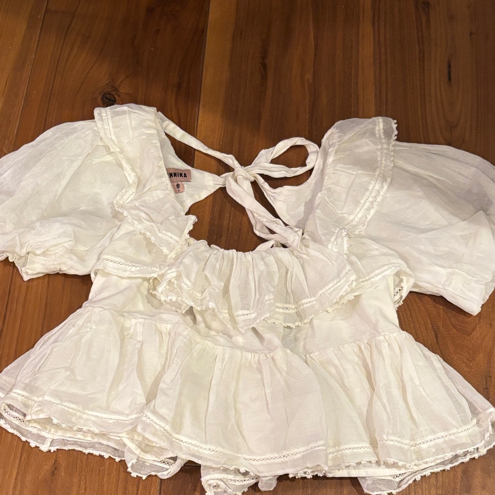 Innika White Ruffled Blouse
